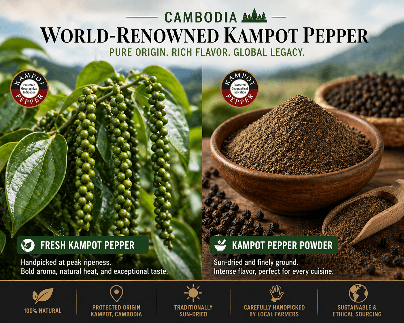 Premium Kampot Peppercorns